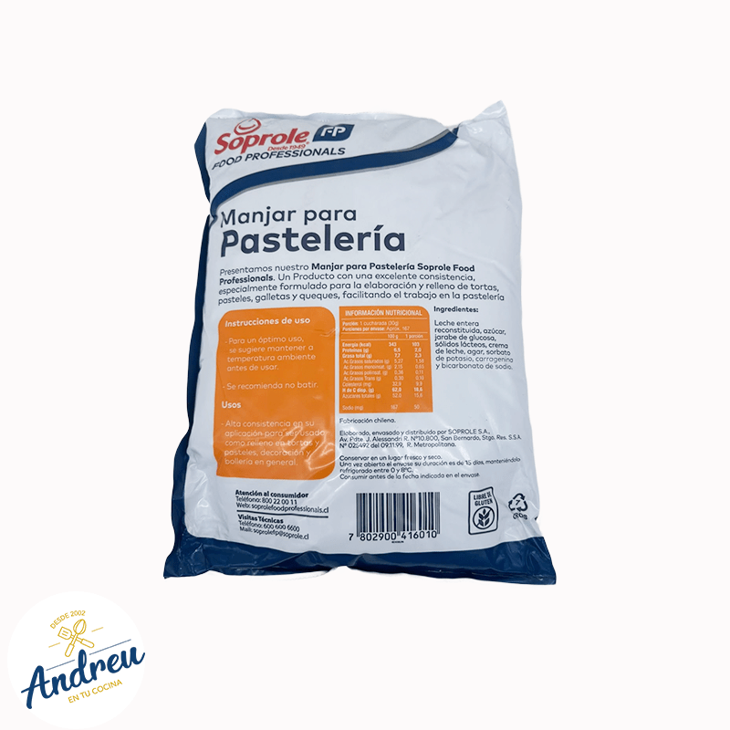 MANJAR SOPROLE (5 KILOS) MANJAR PARA PASLETELERÍA (2Ú) X 1 UND2
