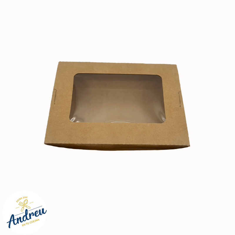CAJA KRAFT 2100ML CON VENTANA BISAGRA (4X50) X 10 UNID 0