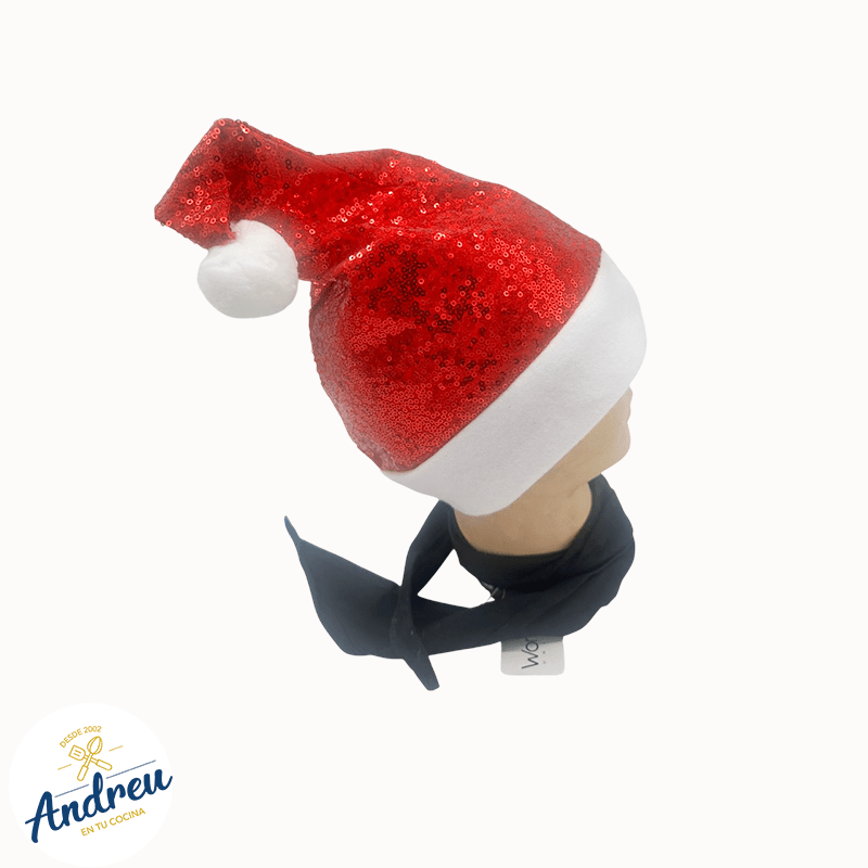 GORRO NAVIDAD LENTEJUELAS (ROJO 38CM) X 1 UNID2