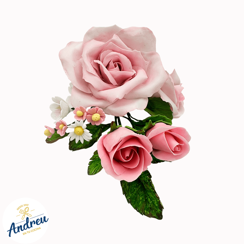 PASTILLAJE RAMO DE ROSA ROSADAS (SUSANA) X 1 UNID3