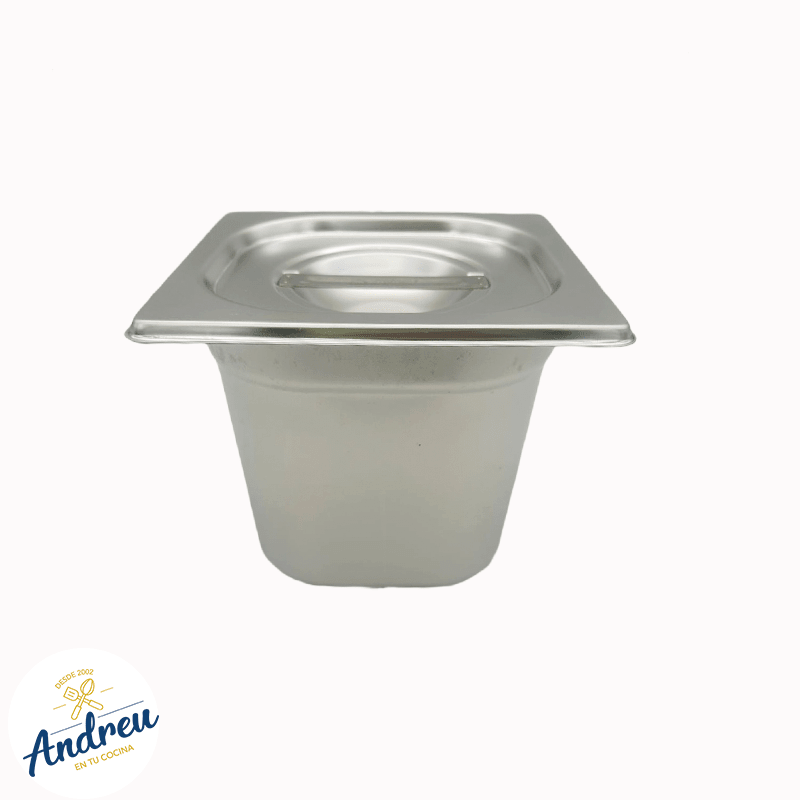 DEPOSITO ACERO GASTRONOMICO 1/6 15CM CON/TAPA (176X160X150 MM) X 1 UNID 0