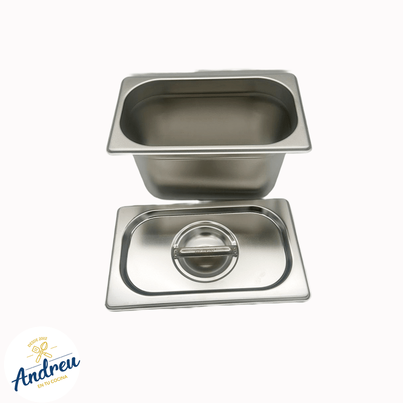 DEPOSITO ACERO GASTRONOMICO 1/4 15CM CON/TAPA (265X162X150 MM 3.7 LTS ) X 1 UNID2