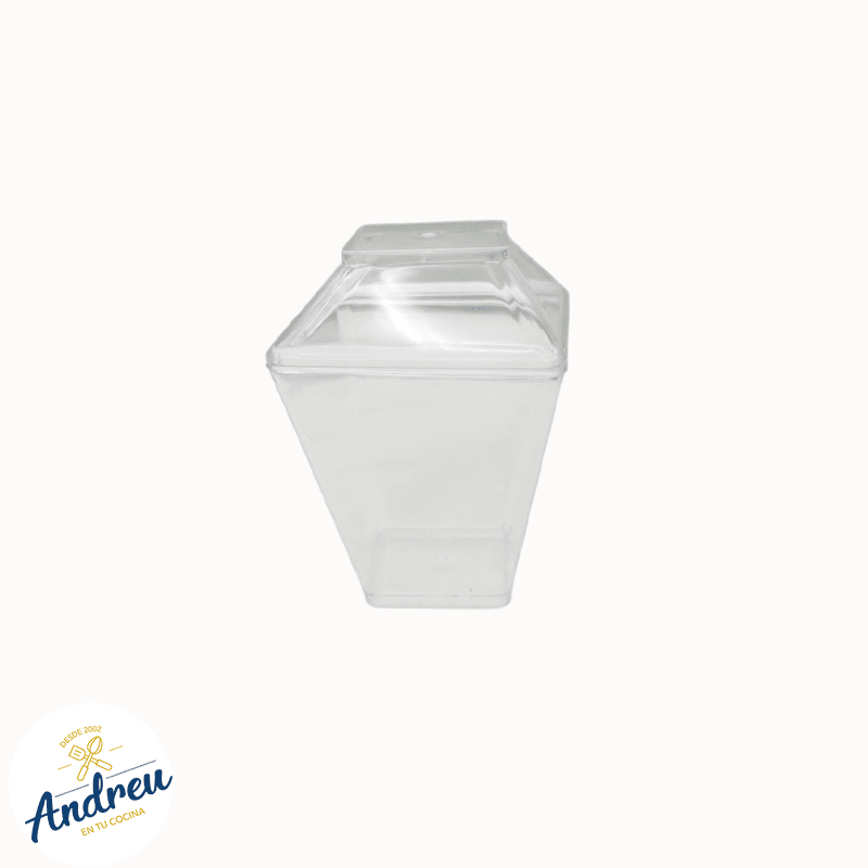 VASO ACRILICO POSTRE 220 ML CUADRADO /TAPA (32) X (10 UND) X 1 UNID2