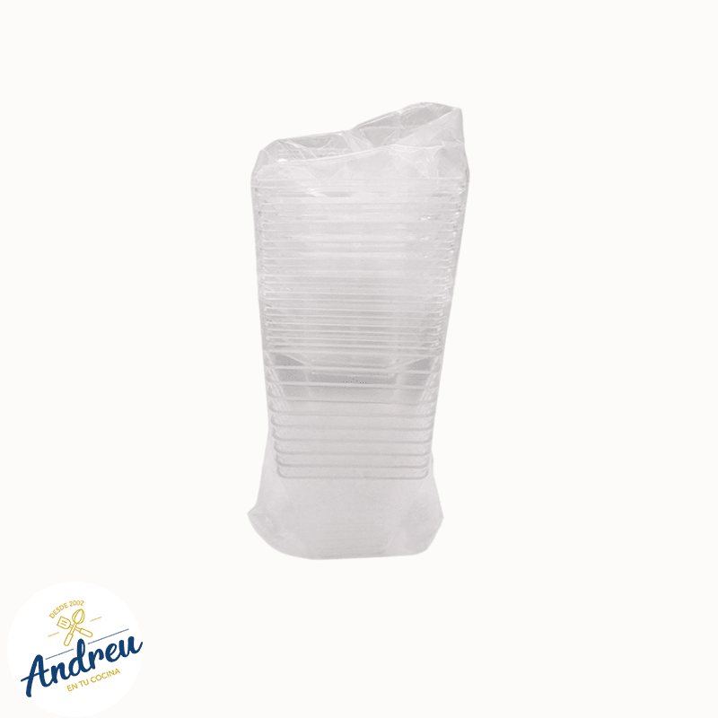 VASO ACRILICO POSTRE 220 ML CUADRADO /TAPA (32) X (10 UND) X 1 UNID3