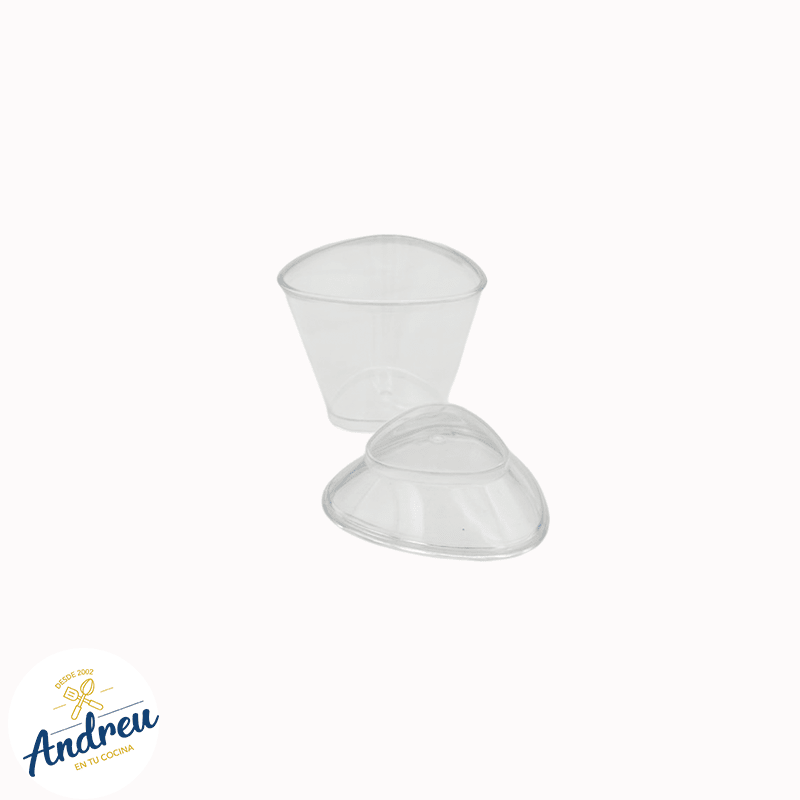 VASO ACRILICO POSTRE 80ML TRIANGULAR /TAPA (45) X (12 UND) X 1 UNID1