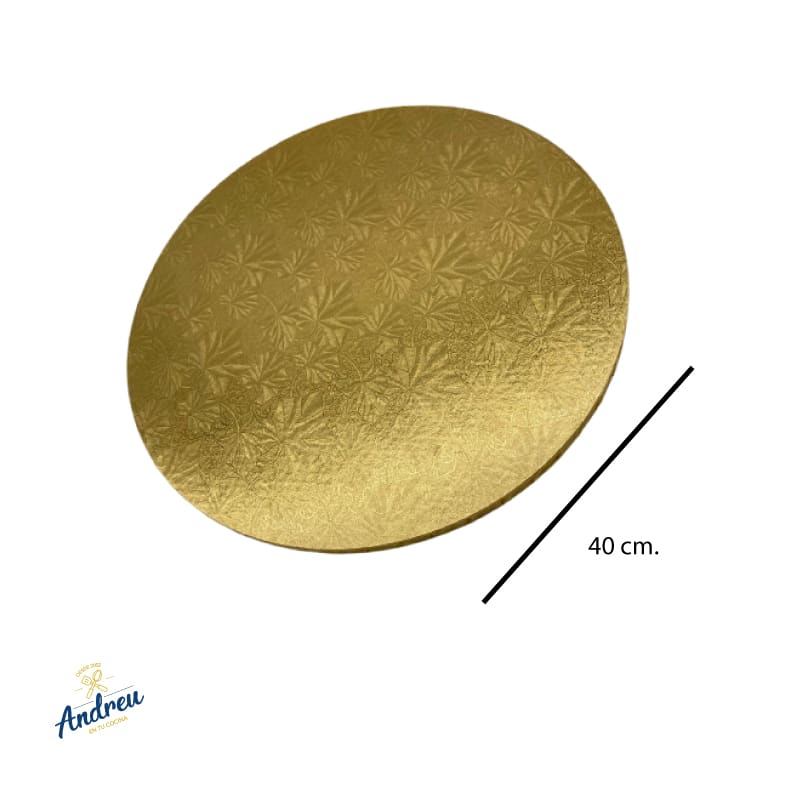 BASE TORTA REDONDA DORADO 40CM (BANDEJA GRUESA) X 1 UNID2