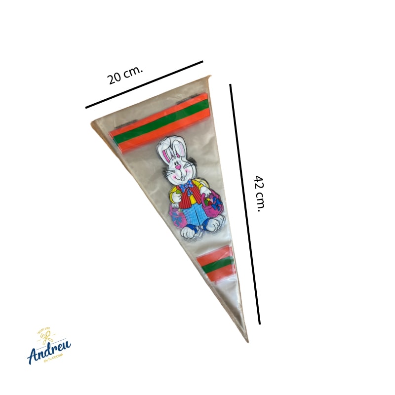 BOLSA CONEJO DISEÑO (NARANJO 274-2 M 20X41) X 100 UNID2