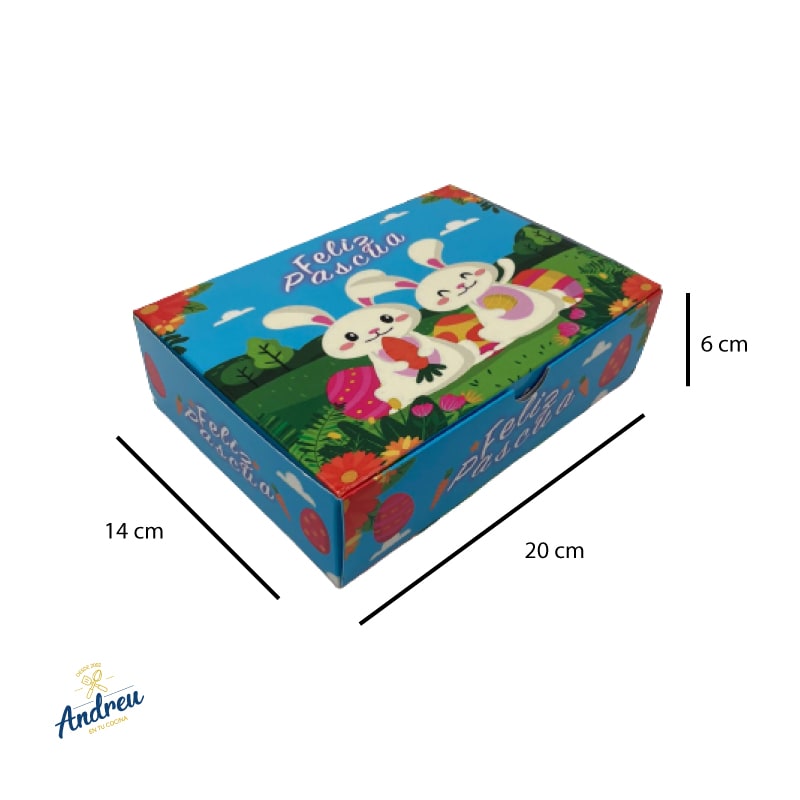 CAJA CARTON CONEJITO CELESTE (14X20X6 CM) X 10 UNID2