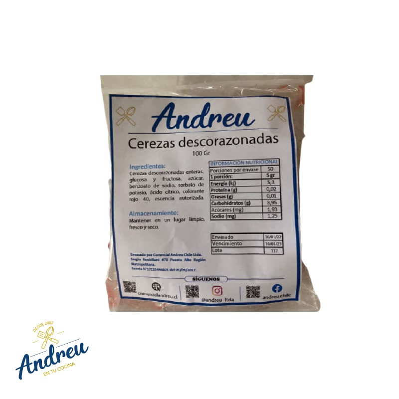CEREZA CONFITADA MARRASQUINO (EXPORTACION ROJA) X 100 GRS1