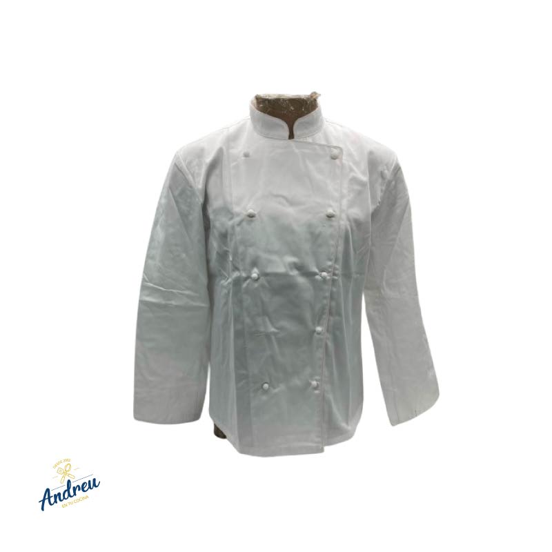 CHAQUETA CHEF UNISEX COLOR BLANCO MANGA 3/4 TALLA M UND2