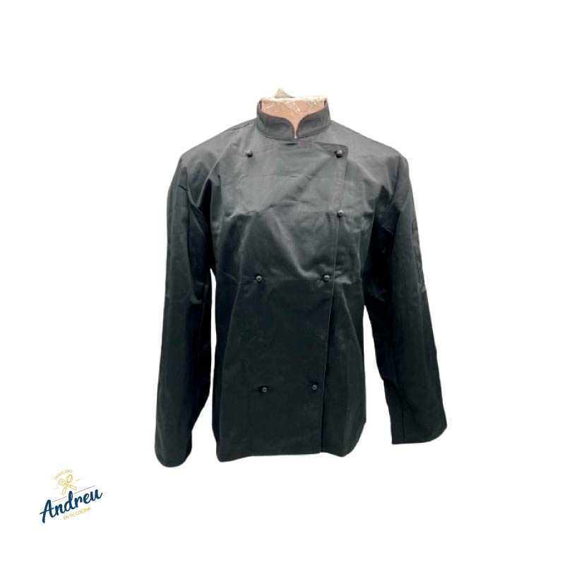CHAQUETA CHEF UNISEX COLOR NEGRO MANGA 3/4 TALLA L UNID 1