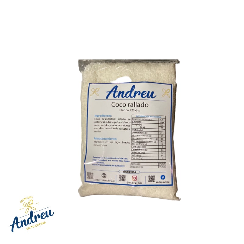 COCO RALLADO FINO ( 25 K) BLANCO X 125 GRS1