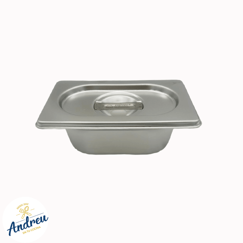 DEPOSITO ACERO GASTRONOMICO 1/9 6.5 CM CON/TAPA (176X109 MM) X 1 UNID2