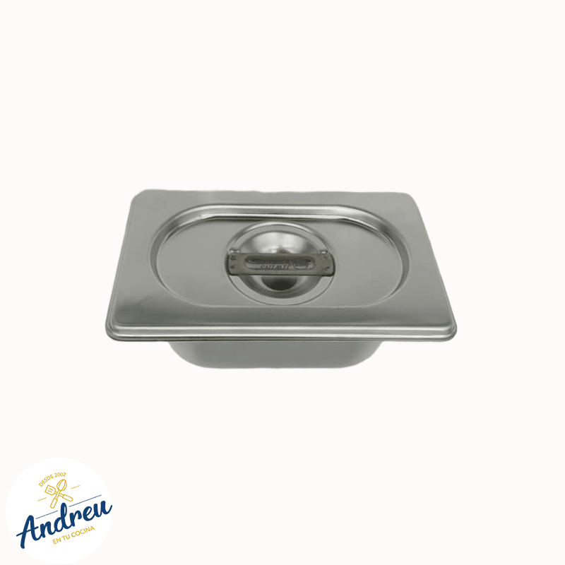 DEPOSITO ACERO GASTRONOMICO 1/9 6.5 CM CON/TAPA (176X109 MM) X 1 UNID 0