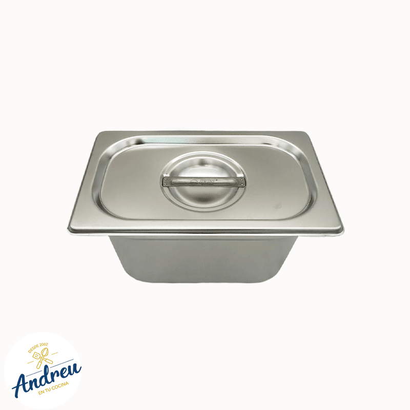 DEPOSITO ACERO GASTRONOMICO 1/4 15CM CON/TAPA (265X162X150 MM 3.7 LTS ) X 1 UNID3
