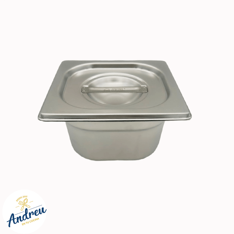 DEPOSITO ACERO GASTRONOMICO 1/6 15CM CON/TAPA (176X160X150 MM) X 1 UNID2