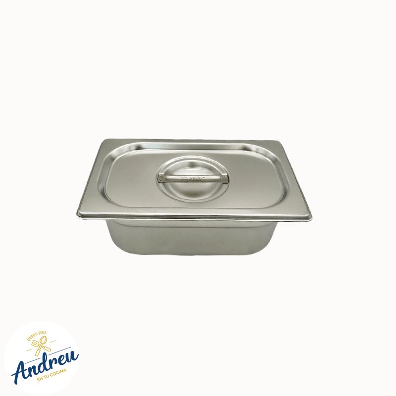 DEPOSITO ACERO GASTRONOMICO 1/4 10CM CON/TAPA (265X162X100 MM 2.5 LTS  ) X 1 UNID2