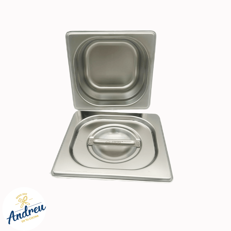 DEPOSITO ACERO GASTRONOMICO 1/6 10CM CON/TAPA (176X160X100MM) X 1 UNID2