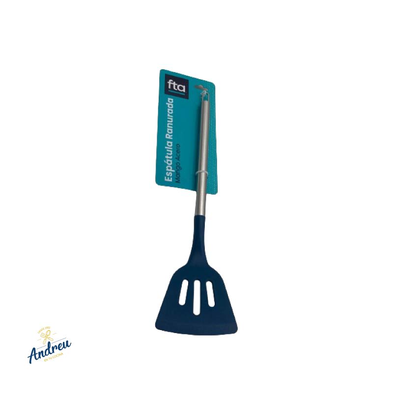 ESPÁTULA RANURA SILICONA MANGO ACERO UNID2