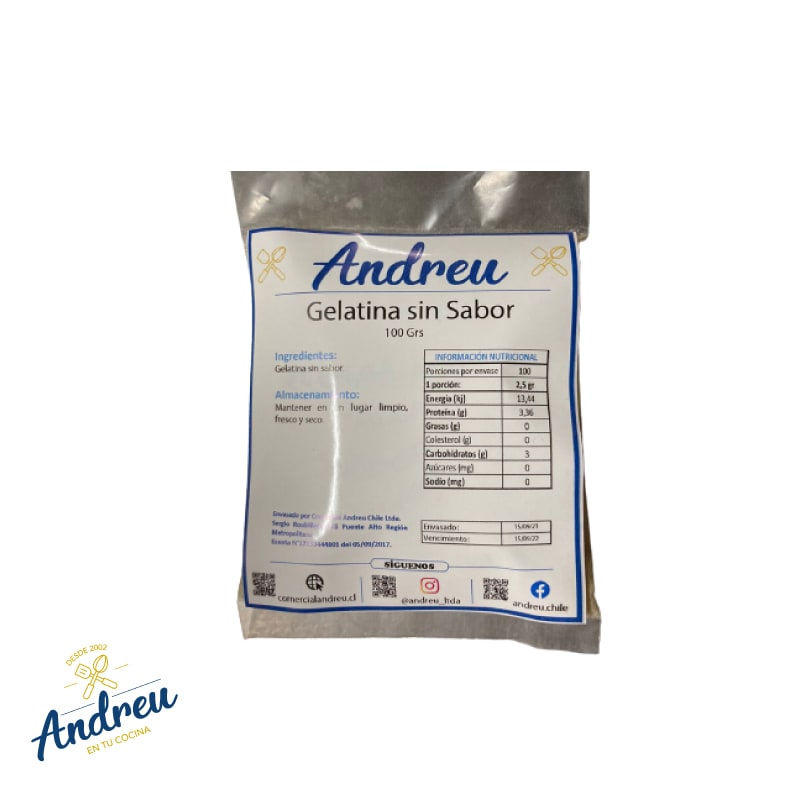 GELATINA SIN SABOR 180 BLOOM (25 K) X 100 GR1