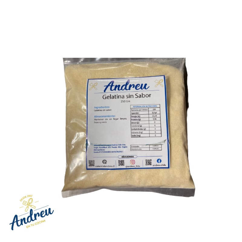 GELATINA SIN SABOR 180 BLOOM (25 K) X 250 GRS1