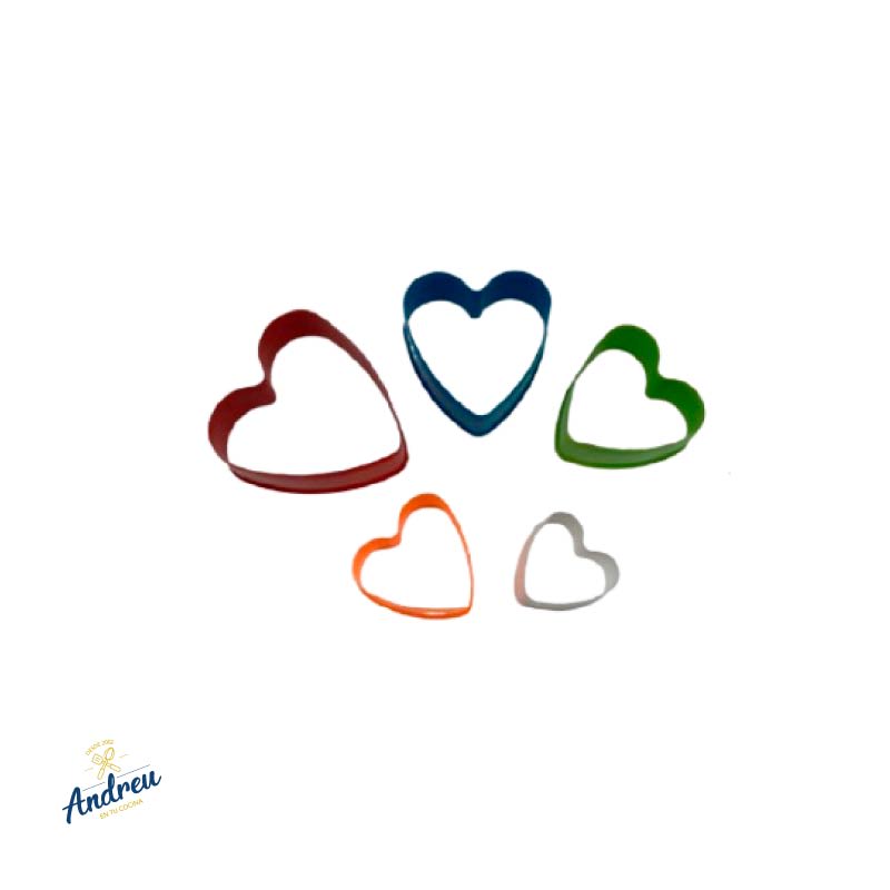 CORTADOR CORAZON ANDREU PLASTICO  X5 UNID KD1182