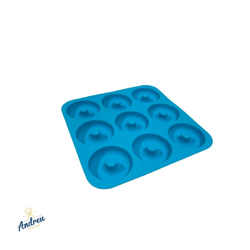MOLDE DONUTS SILICONA 9 UNID 28X28X3CM UNID1