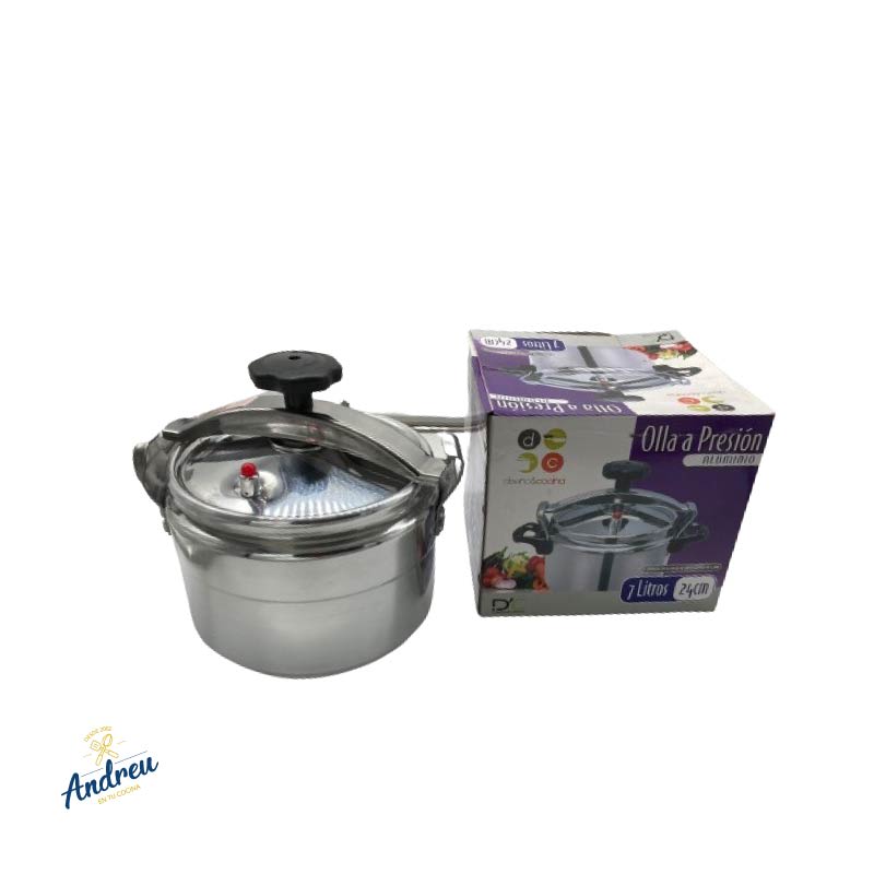 OLLA PRESION ALUMINIO 24CM.-7LTS DC X1 UNID3