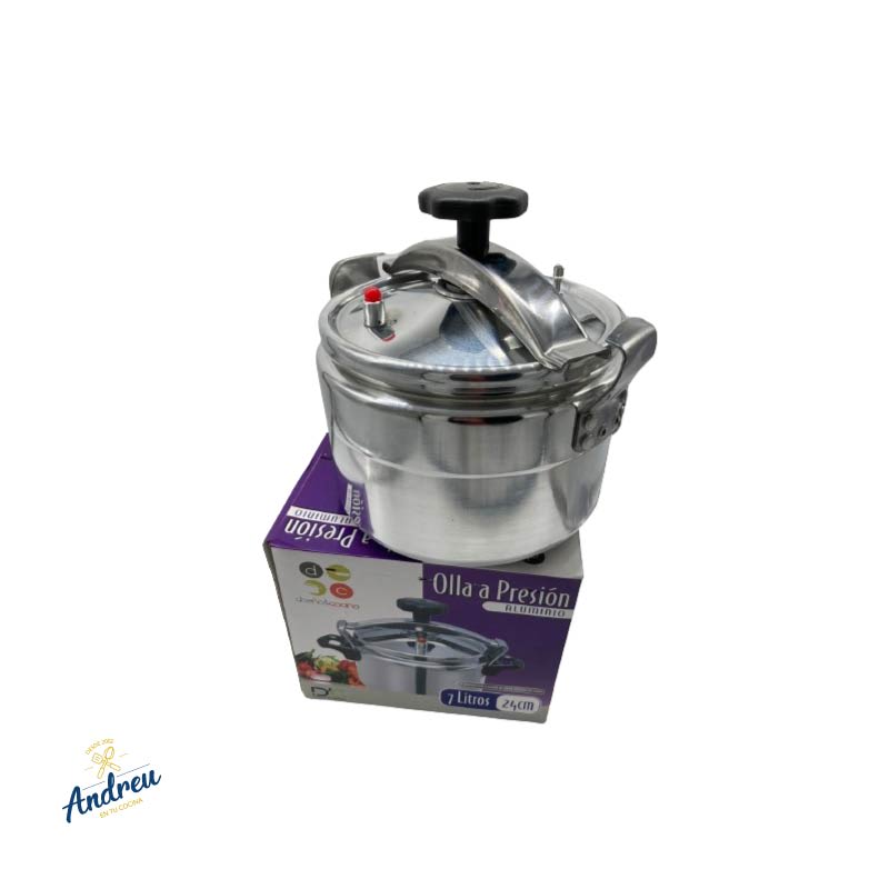 OLLA PRESION ALUMINIO 24CM.-7LTS DC X1 UNID1