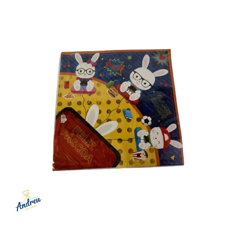 PAÑUELO PASCUA CROMUS CONEJO GAME (44X44CM) X 1 UNID 1