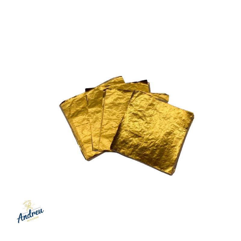 PAPEL METALICO ALFAJOR DORADO-PLATEADO 14X14 CM X50 UNID. 1