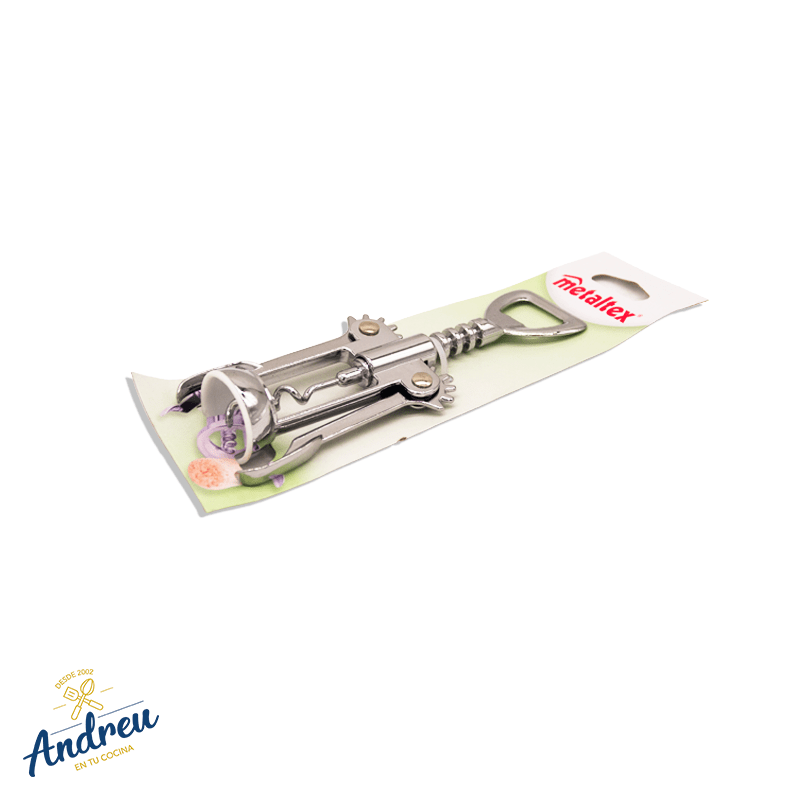 SACACORCHO ACERO PALANCA (DESTAPADOR METALTEX) X1 UNID3