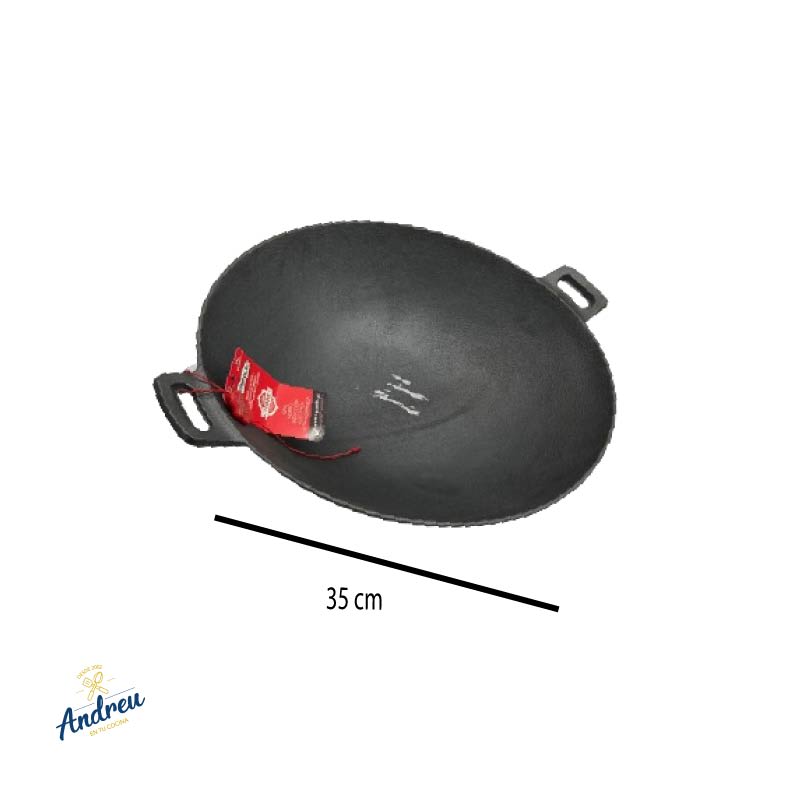 WOK 35CM LA CREOLE ACERO FUNDIDO 1