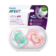 Chupete Ultra Air 18m+ Jirafa/perezoso X2 Avent Scf349/12 Rosa +18 Meses