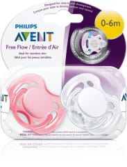 Pack chupetes freeflow rosa y blanco
