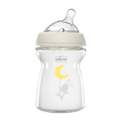 Naturalfeeling Mamadera Chicco Pure Glass 0m+ 250ml Vidrio Beige Natural Feeling