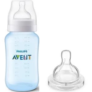 Set Mamadera Anticolicos Azul 330ml + Tetina Scd809/30 Avent Celeste2