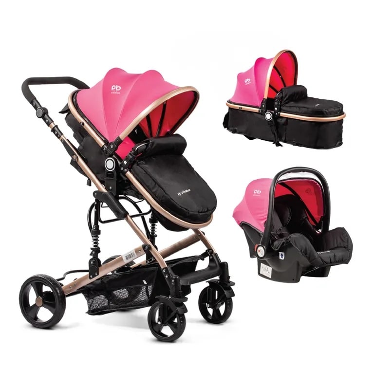 Coche De Paseo Travel System Pikaboo Para Bebé Rosado4
