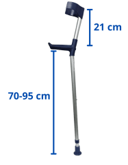 Bastón Canadiense de regulación inferior Codera Fija marca Coopers - Aluminio - Cod 120