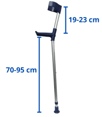 Bastón Canadiense  Doble regulación Codera Fija marca Coopers - Aluminio - Cod 121