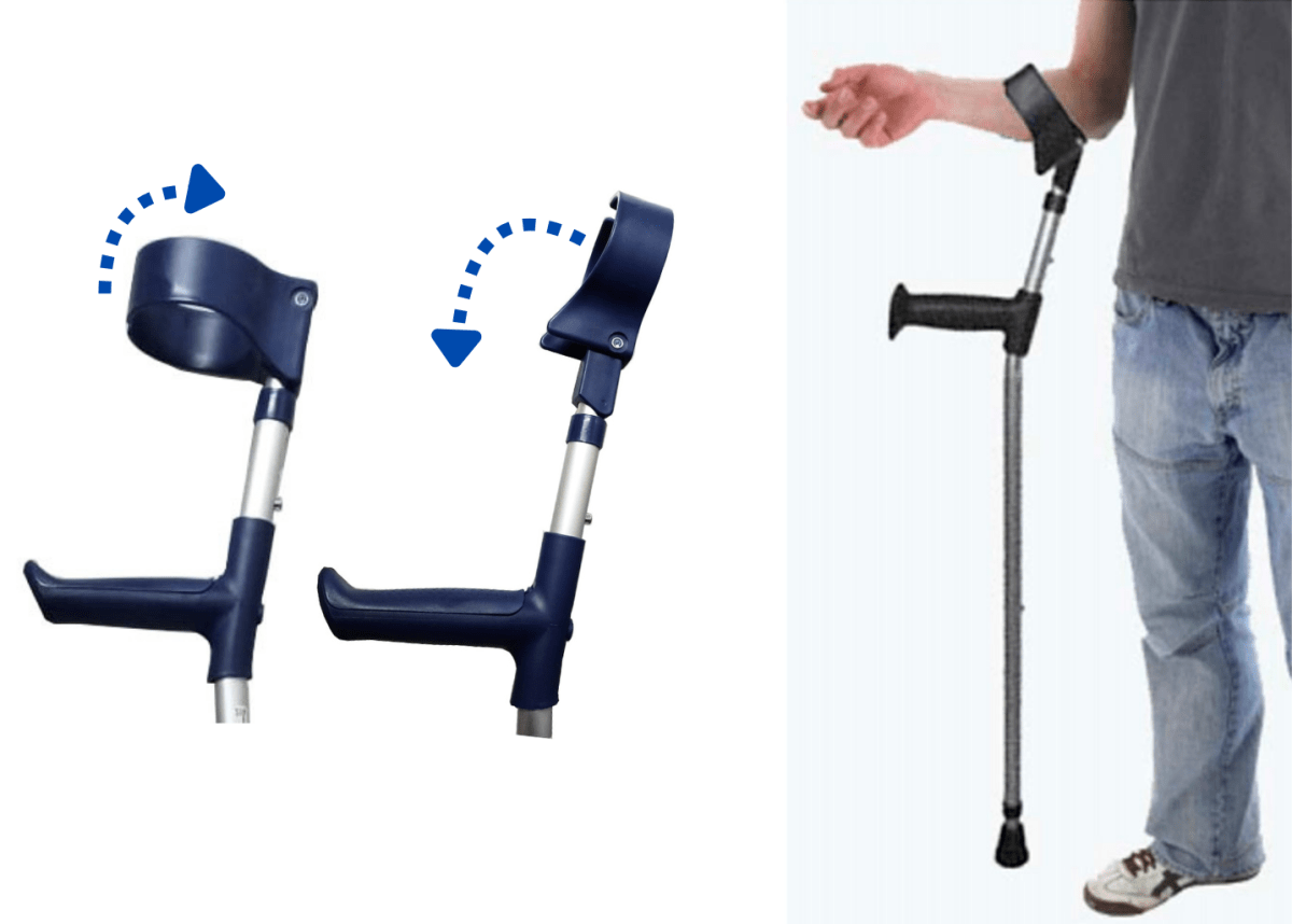 Bastón Canadiense  Doble regulación Codera móvil marca Coopers - Aluminio - Cod 1282