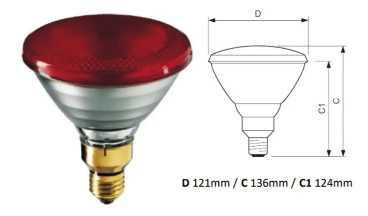 Ampolleta Luz Infrarroja Resistente Par38 175w Brinda Calor2