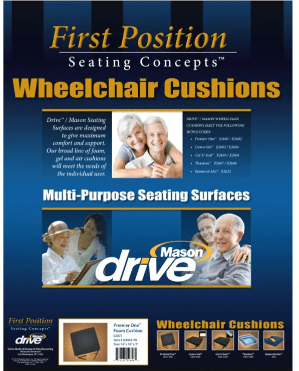 Cojin Asiento Silla De Ruedas Drive Medical Espuma Con Funda3