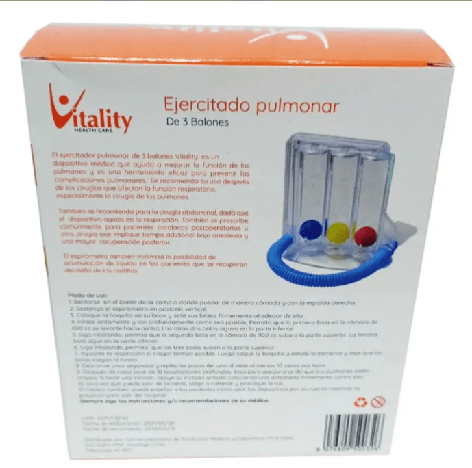 Inspirometro Ejercitador Pulmonar Respiratorio Vitality3