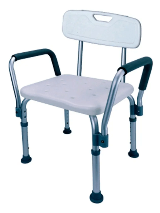 Silla De Ducha Con Respaldo Y Apoyabrazos Regulable Aluminio2