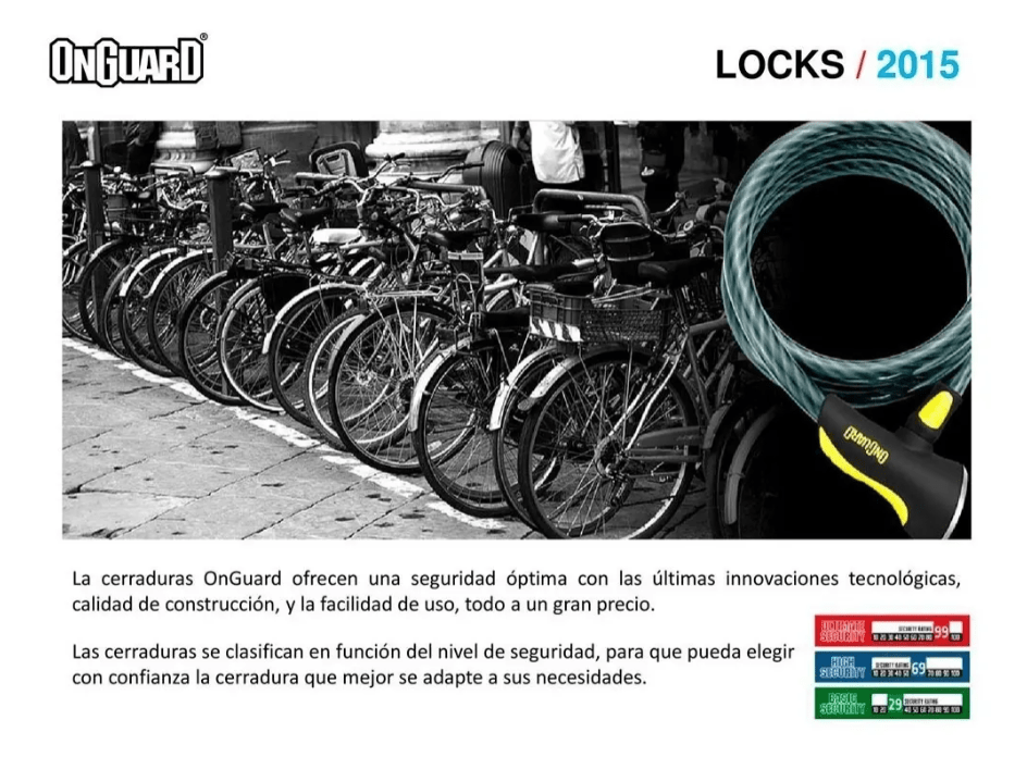 Candado Bicicleta On G Espiral C/llave Doberman 185cms X 12m4
