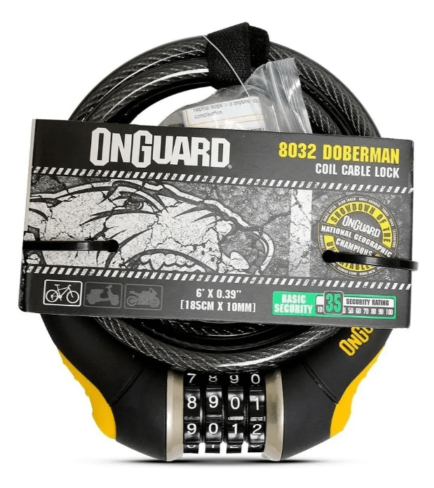 Candado Bicicleta Onguard Espiral Clave Doberman 185cmsx10m1