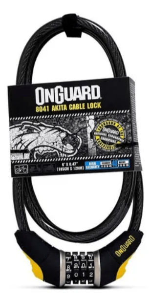 Candado Bicicleta Onguard Espiral C/clave Akita 185cmsx12mm1