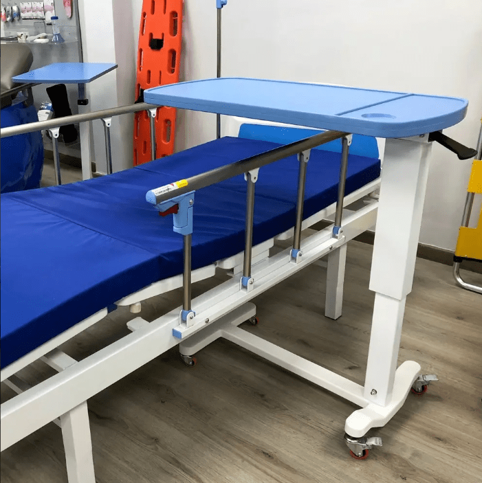 Mesa De Catre Hospitalario Lateral Ruedas Regulable Comer3