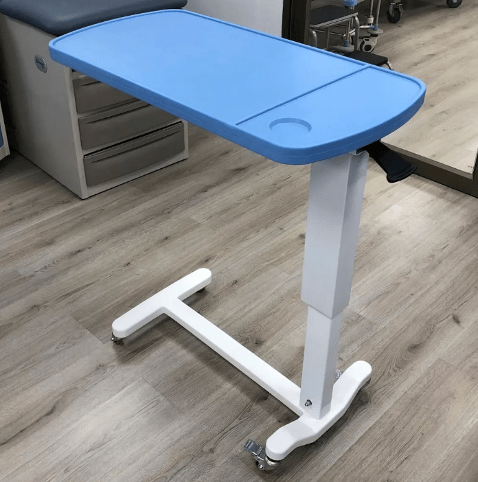 Mesa De Catre Hospitalario Lateral Ruedas Regulable Comer2